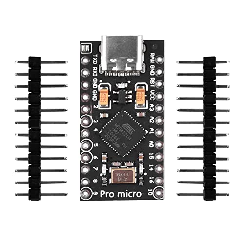 diymore Pro Micro Atmega32U4 Placa de Desarrollo del Microcontrolador 5V 16MHz con Cabezal de Pines (Tipo C)