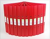12er Set Ringbuch A4 in frosted rot 2 Ringe 25mm von Q- Connect