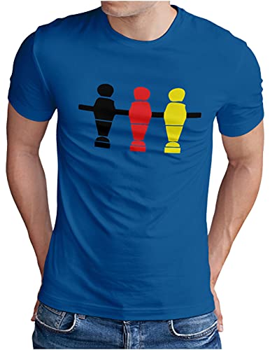 OM3® Camiseta de Alemania | Hombre | '54 '74 '90 '2014 Fútbol Kicker Fanshirt | S - 4XL, azul real, L