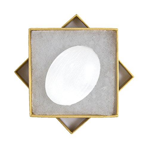 Beverly Oaks 5-pack Energy Infused Spiritual Selenite Palm Stone - Selenite Wishtone Healing Crystals - Large Selenite Touchstone comes with Certificate of Authenticity Exclusive