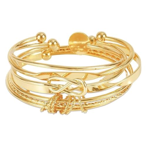 Image of Durlo 5PCS Gold Bracelets, Stackable Trendy Knot Bangle Bracelet for Women, Jewelry Gifts