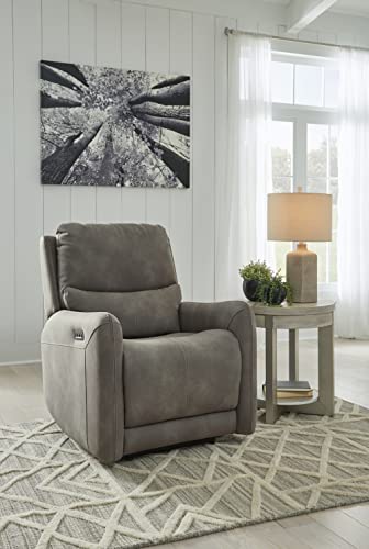 Signature Design By Ashley Next-Gen Durapella Modern Faux Leather Zero Wall Power Recliner, Slate #TOP1