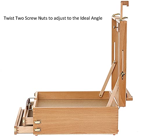 MEEDEN Large Beech Wood Tabletop Sketchbox Easel #TOP11