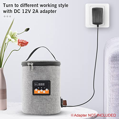 Karlak Draagbare oven, 12 V, auto-voedselverwarmer, persoonlijke mini-oven met digitaal display, temperatuurinstelling, elektrische autoverwarming, lunchbox voor wegtrip, camping, picknick, onderweg, kantoorwerk - Afbeelding 8