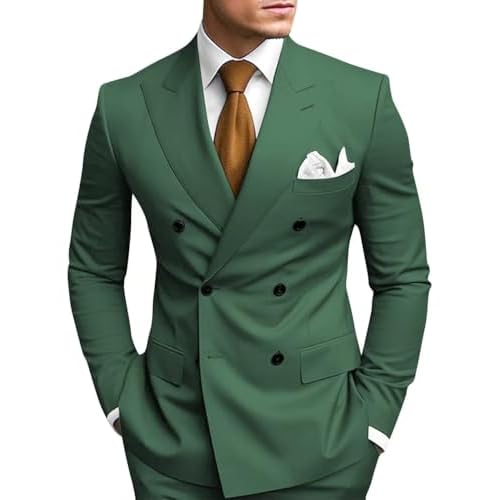 2 Piece Double Breasted Suit Men Slim Fit Mens Double Breasted Blazer Pants Sets Wedding Prom Homecoming Suit