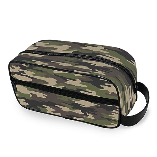 Neceser portátil de camuflaje abstracto de camuflaje bolsa de lavado de viaje multifunción bolsa de cosméticos bolsa de maquillaje bolsa de almacenamiento para mujeres, hombres, niños y niñas,