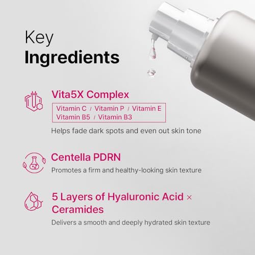 D'AMU Pore Refining Face Serum – Hydrating & Radiance-Boosting Facial Serum with Vita 5X Multi-Vitamin Complex Encapsulated DNA from Centella for Elasticity Korean Skincare –1.01 fl.oz