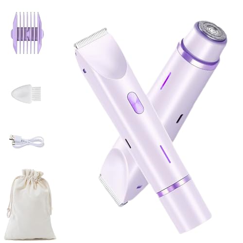 Razerly Maquinilla Mujer Maquinilla 2 En 1para Bikini Ycuerpo Razerly, Razerly Depiladora Wet Dry Use for Face Legs Armpit Bikini Area (Púrpura)