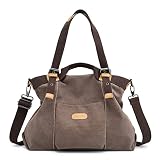 CORIOS Sac à Bandoulière pour Femme Sacs Portés Épaule en Toile Sac à Main Sac Messager Multifonctionnel Sac Fourre Occasionnel Sac D'épaule Sac Hobo pour Achat Fête Voyage Travail Marron