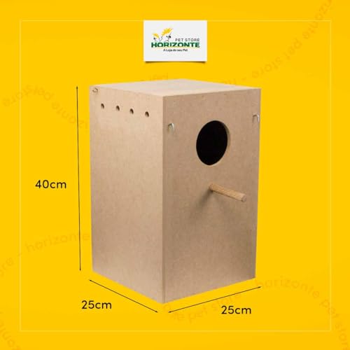 Ninho Madeira MDF para Criar Criação de Ring Neck Lóris Rosela com Espia Trava Segurança Gancho Gaio