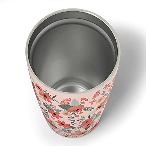 Studio Oh! Ocs Designs Insulated Stainless-Steel Tumbler- 17-Ounce Travel Cup - Secret Garden In Blush - Double-Walled With Special Vacuum Seal #TOP2