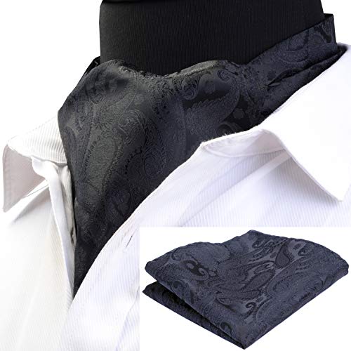Image of MIPPO Men's Ascot Paisley Floral Jacquard Woven Gift Cravat Tie