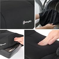 babyGO Sitzerhöhung Booster nach neuer I-Size Norm - Kindersitzerhöhung - Kindersitz/Autositz für Kinder (125-150 cm) Schwarz – Ansicht 6