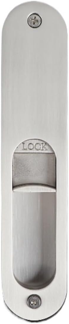 Sliding Door Lock Invisible Push-Pull Hook Embedded Bathroom Kitchen Concealed Indicator Handle(Red Bronze)