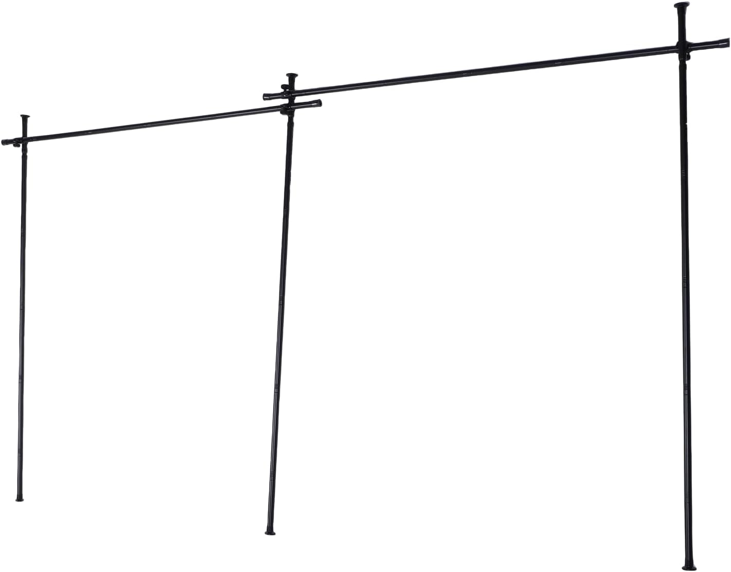HEEPDD Room Divider Curtain Rod, Spring Tension Rods Steel No Drill Installation Adjustable Tension for Apartments Dorms Offices Room Divider Curtain, Heavy Duty Carbon Furniture (Matte Black)