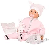 Die Puppenmode ist aus einem besonders weichem und strapazierfähigem Material gefertigt. Die Bekleidung lässt sich bei 30°C mit Feinwaschmittel waschen.