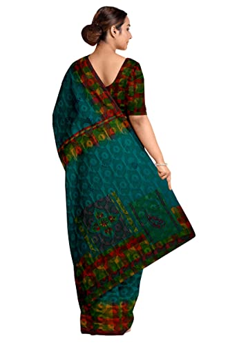 Image of Pothys Women's Green Brasso Cotton Saree With Blouse Piece (A2642 Green)