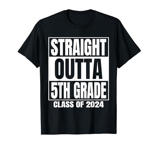 Camiseta Straight Outta 5to Grade Back to School Class of 2024 Camiseta