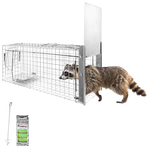 Piège à Animaux Humaine Animal Vivant Piège Cage 105 x 34 x 42 cm Chat Renard Raton Castor Laveur Petigi