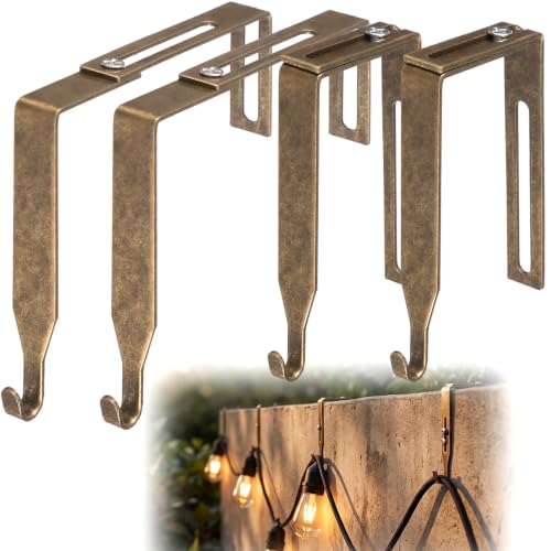 Amylove 4 Pcs Adjustable Cubicle Hooks Metal Hangers, Bronze, Classic