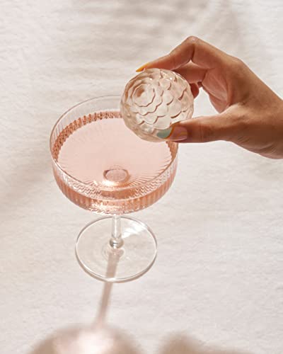 W&P Design Petal Ice Tray, Perfect Etched Spheres, Slow Melting for Whiskey and Cocktails, Food Grade Premium Silicone, Dishwasher Safe, BPA Free (WP-ICE-PET-CH) - Image 7