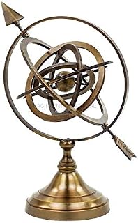 Nagina International Authentic Brass Nautical Artifact Sphere Globe with Pierced Arrow Brass |