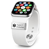 Type 2 Diabetes Medical Alert Watch Charm - Personalized Medical ID Tag for Smart Watch Bands, Engraved Stainless Steel Emergency ID Fits 38mm 40mm 41mm 42mm 44mm Bands