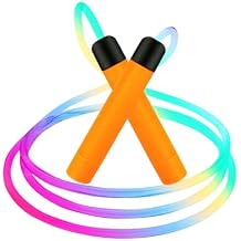 LED Light Up Jump Rope for Kids & Adults - Adjustable Glowing Skipping Rope with Colorful Luminous Effects, Rechargeable Fitness Jumping Rope for Boys/Girls Workout 9.2ft