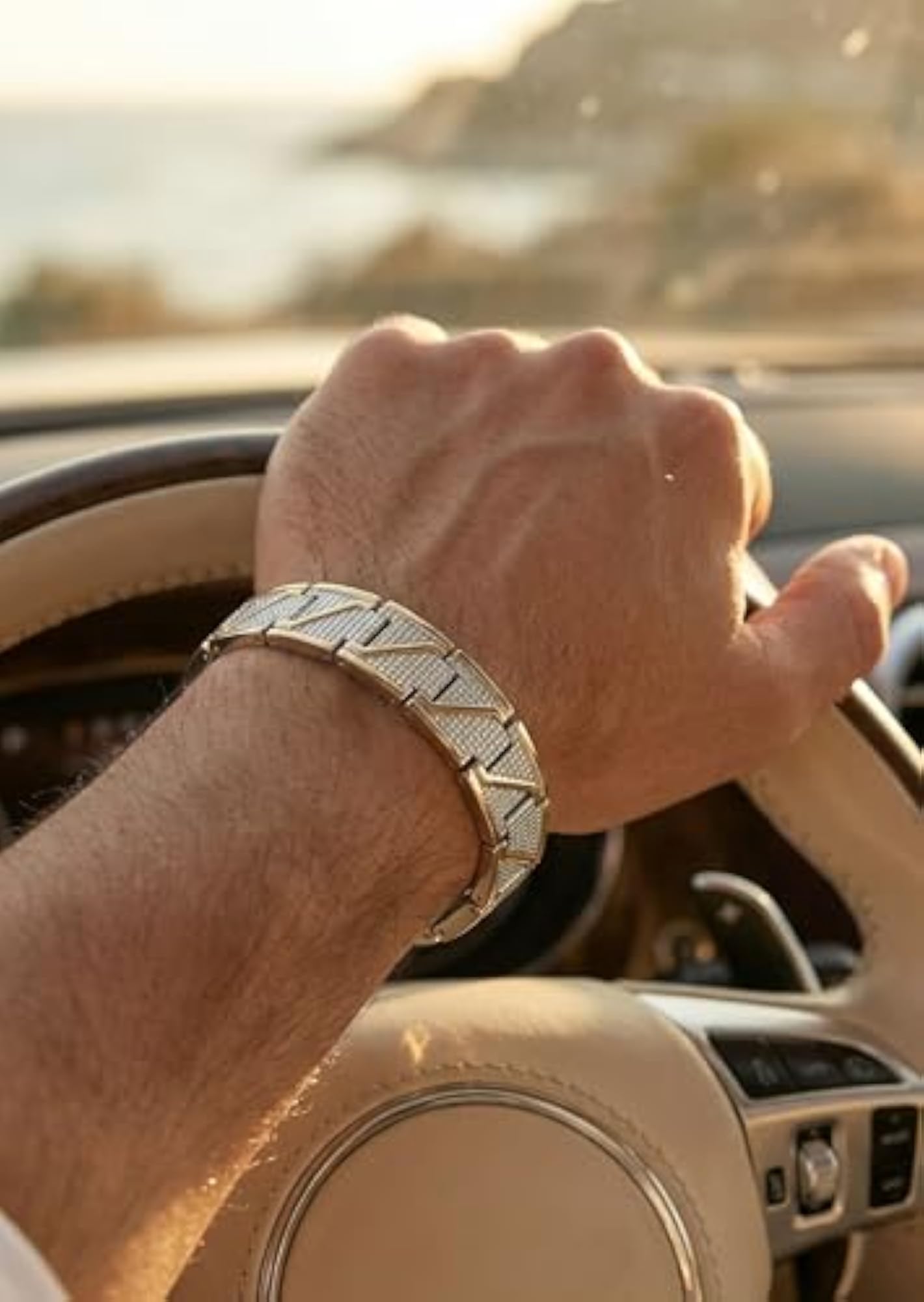 Brass Adjustable Gold & Silver Chrome Plated Bracelet