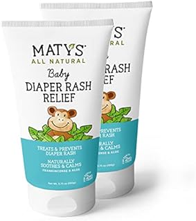 Maty's Baby Diaper Rash Relief Ointment - Made With Organic Ingredients like Lavender, Aloe and Zinc, 3.75 Ounce, 2 Pack