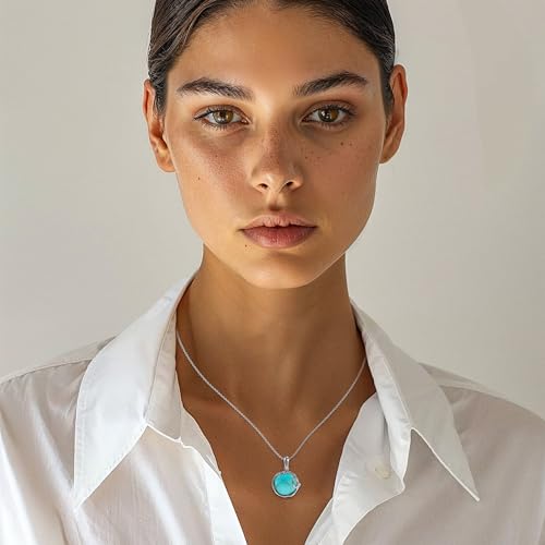 Natural Turquoise Sterling Silver Necklace