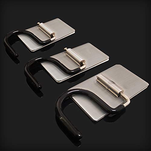 4Pcs Broom Mop Holder, Stainless Steel Heavy Duty ​S-Type Brooms Mops Cleaning Tools Hanger Wall Mounted Racks Holder For Kitchen Garage Bathroom​(Black) #TOP2