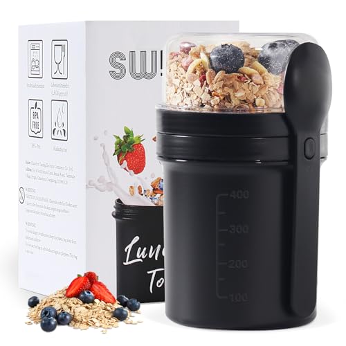 Swkien Müslibecher & Go Becher Joghurtbecher 450ml + 250ml – Ansicht 1