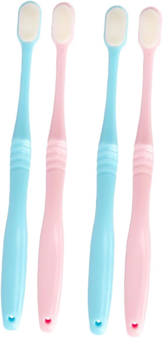 4pcs Eco-Friendly Soft Bristle Toothbrushes for Adults Lightweight Portable Manual Toothbrush with Transparent Covers Gentle Cleaning for Men and Women Oral Care