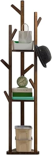 FGXHHS Bamboo Coat Rack - 40kg Load-Bearing, Multi-Functal Sto Solut for Hallway, Bedroom, Home Office & Hotel Includes Hoo Easy nizing