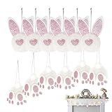 Adornos de peluche conejitos de Pascua, decoración bonita para colgar, 12 piezas de peluche de conejo de Pascua para árbol | Para casa, fiestas, fiestas, habitación de árboles, ramas