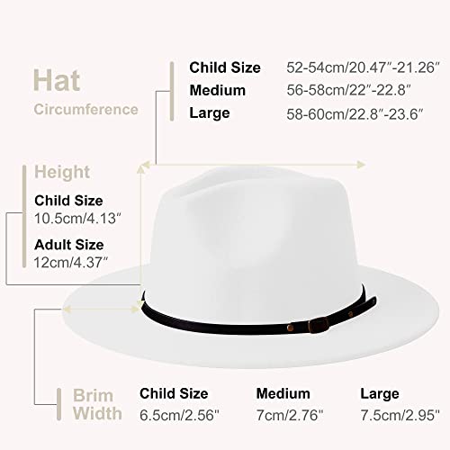 Image of Wide Brim Fedora Hats for Women Men Two Tone Dress Hat Felt Panama Hat in Two Audlt Size