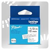 Brother P-Touch BTAG135 - Nastro adesivo per etichettatrice P-Touch, 12 mm x 4 m, colore: bianco su trasparente (funziona solo con etichettatrici Brother PT-N10, PT-N20, PT-N25BT)