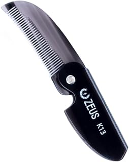 Folding Mustache Comb for Men, Handmade Pocket Comb (Black) | Crafted to Tame Stray Hairs, Improve Precision, Reduce Snags & Deliver Daily Grooming Control with Pocket‑Ready Design (K13)