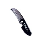 ZEUS Folding Mustache Comb for Men, Handmade Saw-Cut Pocket Comb for Mens Beard & Moustache Grooming, Compact & Travel Friendly (Black) K13