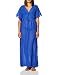 Coastal Blue Women's Swimwear Maxi Kaftan Cover Up With Tassel Trim