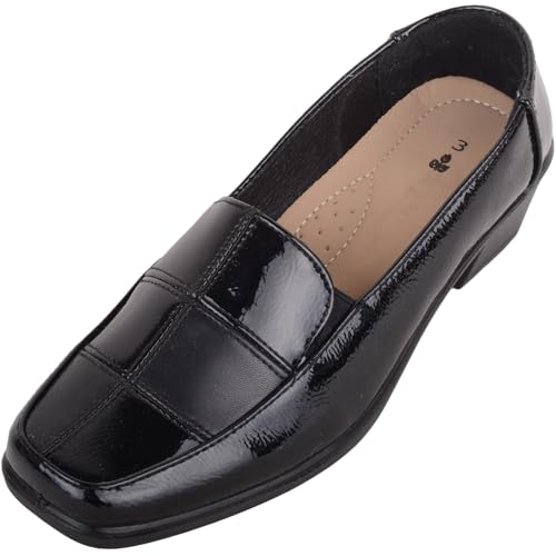 Chaussures à talons confortables en similicuir verni pour le bureau et les soirées