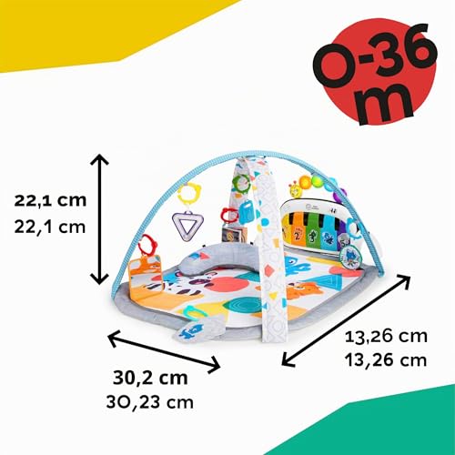 Baby Einstein, 4 in 1 Kickin' Tunes Spieldecke mit 70+ Geräuschen, 25+ Minuten Musik, Erlebnisdecke mit Klavier und Lichtern, Spielmatte mit Spielbogen abnehmbarem Babyspielzeug, ab der Geburt