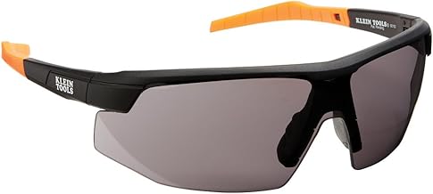 Gafas de Seguridad Klein Tools 60160, Gafas de Protección PPE con Semimarco, Resistente a Arañazos y Antiempañamiento, Lente Gris