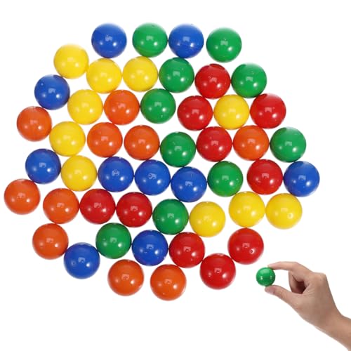 Zerodeko 50 mini bolas de lotería de plástico, bolas de dibujo de rifa, pelotas de tenis de mesa, bolas de juego de esfera para entretenimiento y publicidad, 3 cm