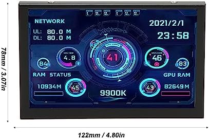 Bewinner 5 Zoll IPS USB Bildschirm PC CPU HDD Datenmonitor PC Sensor Panel Display PC Temperaturanzeige für PC ARGB Computergehäuse Sekundärbildschirm