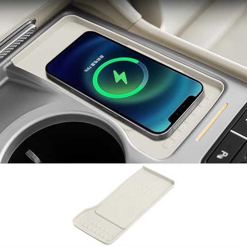 JUIVEEL Silicone Wireless Charging Cover Center Console Wireless Charger Anti-Slip Mat Compatible with Hyundai Ioniq 9 2025-2026 Accessories