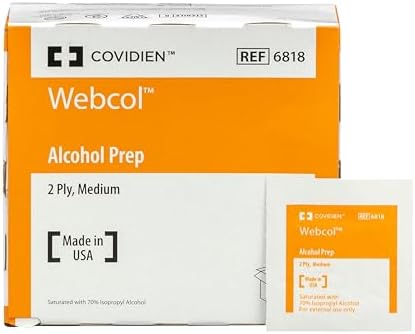 Webcol™ Alcohol Prep Pads, Medium, 2 Ply, Case of 20 cartons of 200 Pads