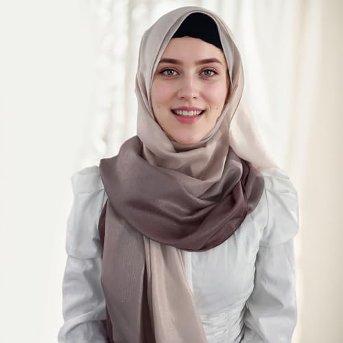5 Pcs Set Hijab Undercap & Muslim Scarf for Women, Non-Slip Soft Head Scarves, Solid Color Cotton Scarves4
