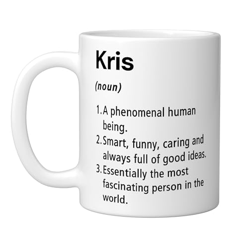 Kris Name Definition Dictionary Ceramic Mug, White, 11oz
